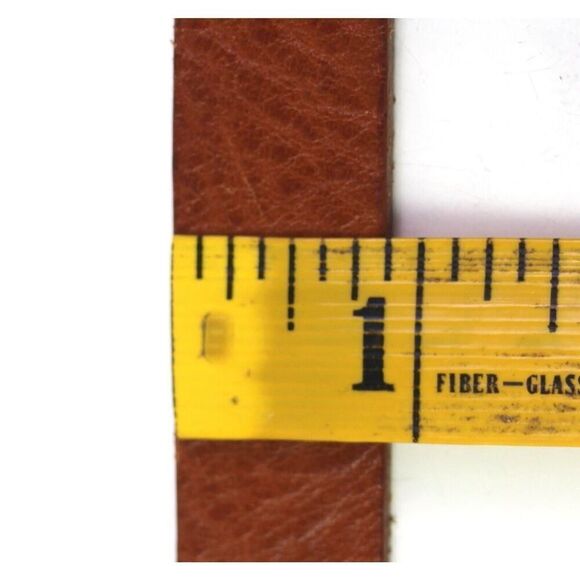 HANDCRAFTED TAN BROWN REAL LEATHER 7/8"Wd SKINNY DRESS CASUAL WOMEN'S BELT L(C77 - Picture 6 of 10